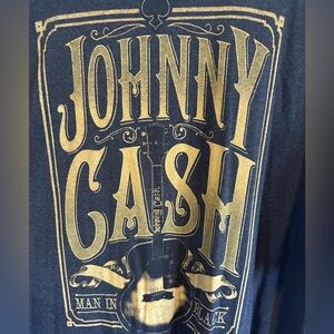 Johnny Cash Graphic Tee in Navy and Gold